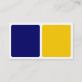 Panels - Ambergeel, Donkerblauw en wit Visitekaartje (Achterkant)