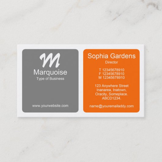 Panels - Grijs en Oranje Visitekaartje (Voorkant)
