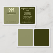 Panels - Groen bruin, Khaki, Cream en White Visitekaartje (Voorkant / Achterkant)
