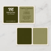 Panels - Groen bruin, Khaki en Wit (Kaart van Crea Visitekaartje (Voorkant / Achterkant)