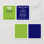 Panels - groen, donkerblauw en wit visitekaartje (Voorkant / Achterkant)