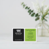 Panels - groen, zwart en wit visitekaartje (Staand voorkant)