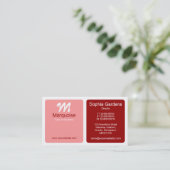 Panels - Klein, Warm Roze en Wit Visitekaartje (Staand voorkant)