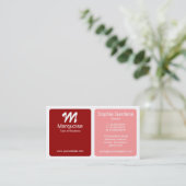 Panels - Klein, Warm Roze en Wit Visitekaartje (Staand voorkant)