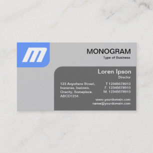 Panels MonoGram - Babyblauw en grijs Visitekaartje