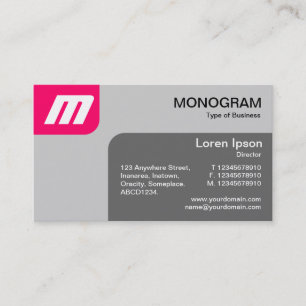 Panels MonoGram - Neon Red en Grey Visitekaartje