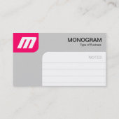 Panels MonoGram - Neon Red en Grey Visitekaartje (Achterkant)