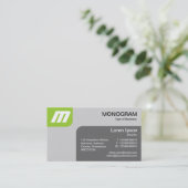 Panels MonoGram v2 - Martian Green en Grey Visitekaartje (Staand voorkant)