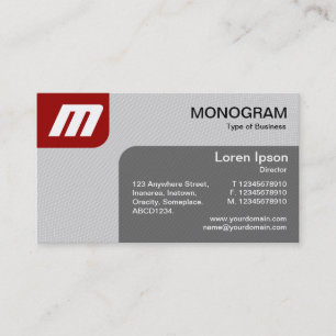 Panels MonoGram v2 - Ruby en Gray Visitekaartje