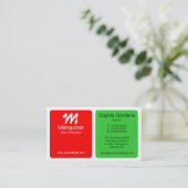 Panels - Rood met Lente Groen Visitekaartje (Staand voorkant)