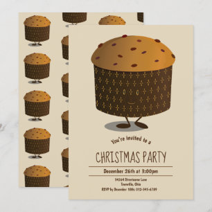 Panettone Karakter Kerstfeest Uitnodiging