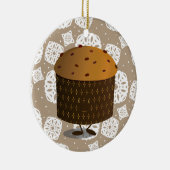 Panettone-kerstmis glimlachen keramisch ornament (Rechts)