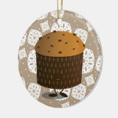 Panettone-kerstmis glimlachen keramisch ornament (Links)