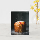 Panettone, typisch Italiaans zoet voor Kerstmis Kaart (Gele Bloem)