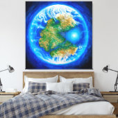 Pangaea en het Poster van de Tethys oceaan Canvas Afdruk (Insitu (Slaapkamer))