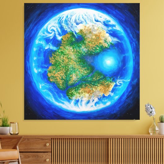 Pangaea en het Poster van de Tethys oceaan Canvas Afdruk (Insitu (Woonkamer))
