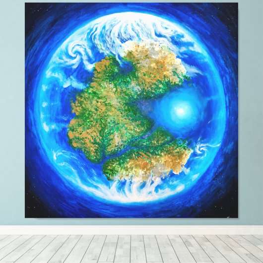 Pangaea en het Poster van de Tethys oceaan Canvas Afdruk (Insitu (Houten vloer))