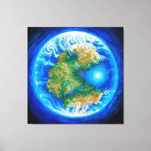 Pangaea en het Poster van de Tethys oceaan Canvas Afdruk