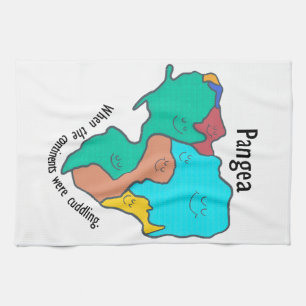 Pangea Continenten Knuffelen Meerkleurig Theedoek