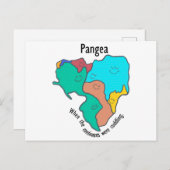 Pangea Continents Cuddling Multicolor Briefkaart (Voorkant / Achterkant)