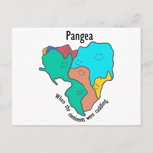 Pangea Continents Cuddling Multicolor Feestdagenkaart (Voorkant)