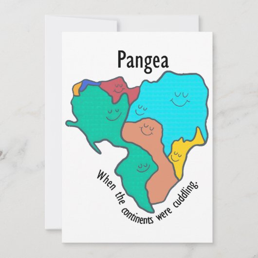 Pangea Continents Cuddling Multicolor Kaart (Voorkant)