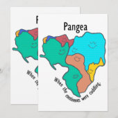 Pangea Continents Cuddling Multicolor Kaart (Voorkant / Achterkant)