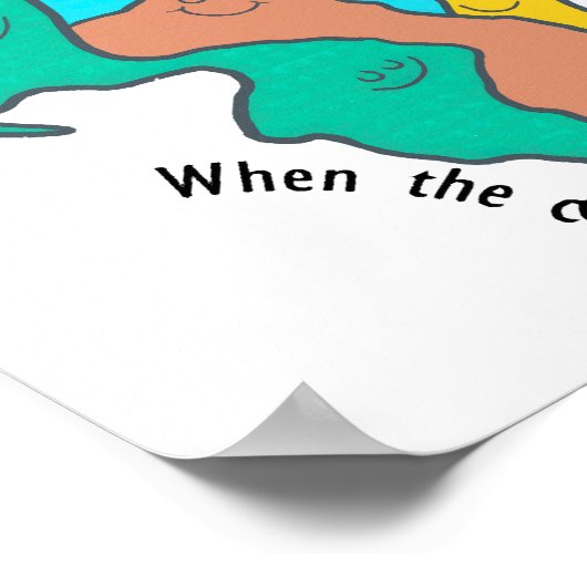 Pangea Continents Cuddling Multicolor Poster (Hoek)