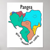 Pangea Continents Cuddling Multicolor Poster (Voorkant)