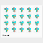 Pangea Continents Cuddling Multicolor Vierkante Sticker (Vel)