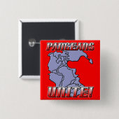 Pangea Verenig Geografie Knop Vierkante Button 5,1 Cm (Voorkant /achterkant)