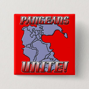 Pangea Verenig Geografie Knop Vierkante Button 5,1 Cm
