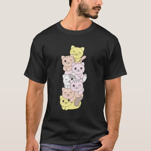 Pangender Flag Pride LGBTQ Katten Demi Kat T-shirt (Voorkant)