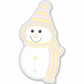 Pangender Pride Snowman Snowperson Flag Sticker (Voorkant)