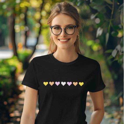 Pangender vlag Pixel hart T-shirt