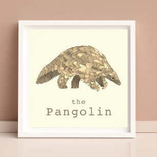 Pangolin-bedreigde dierenrechtenactivisme Kunst Poster
