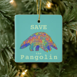 Pangolin bedreigde soorten opslaan keramisch ornament