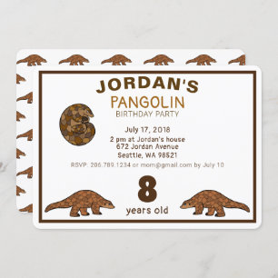 Pangolin Birthday Uitnodiging
