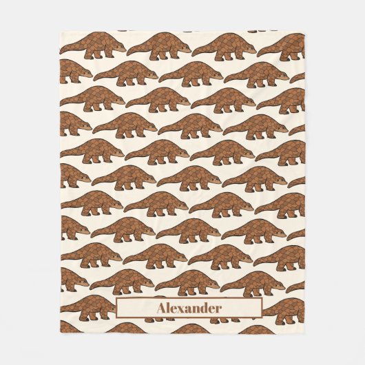 Pangolin Cute Brown met de naam Fleece Blanket Deken (Voorkant)