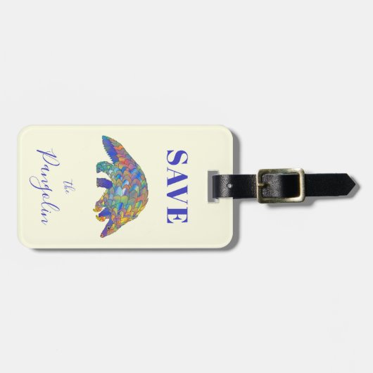 Pangolin Cute Colorful persoonlijke opslaan Bagagelabel (Voorkant horizontaal)