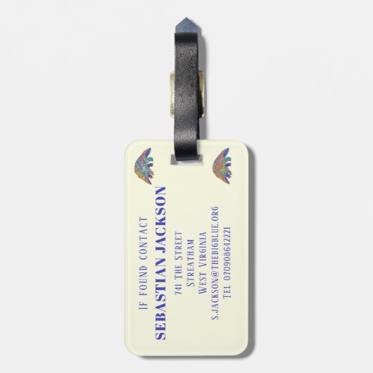 Pangolin Cute Colorful persoonlijke opslaan Bagagelabel (Achterkant verticaal)