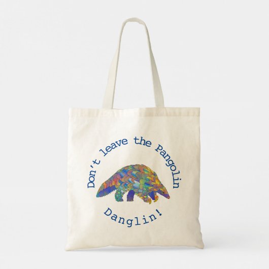 Pangolin Dangolin Funny Psychedelic Animal Rights Tote Bag (Achterkant)