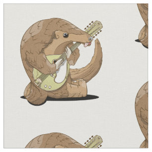 Pangolin die een mandolin speelt stof