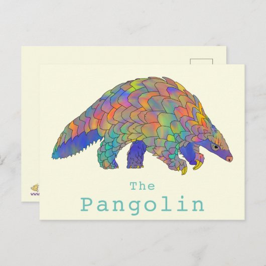 Pangolin Endangered Species Colorful Animal Art Briefkaart (Voorkant / Achterkant)