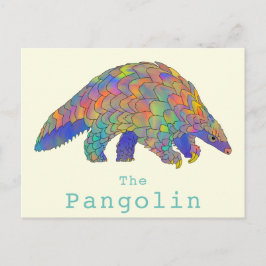 Pangolin Endangered Species Colorful Animal Art Briefkaart