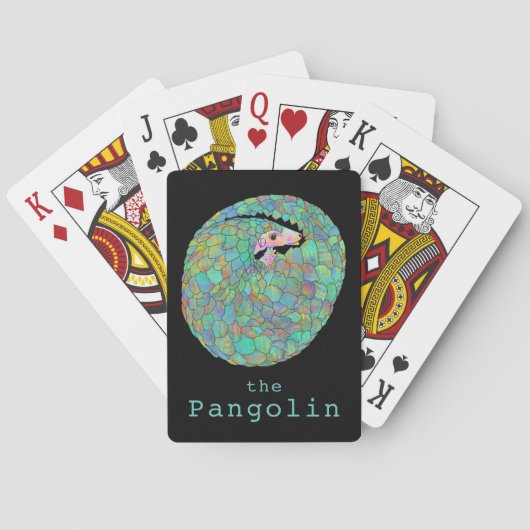 Pangolin Endangered Species Wildlife Animal Art Pokerkaarten (Achterkant)