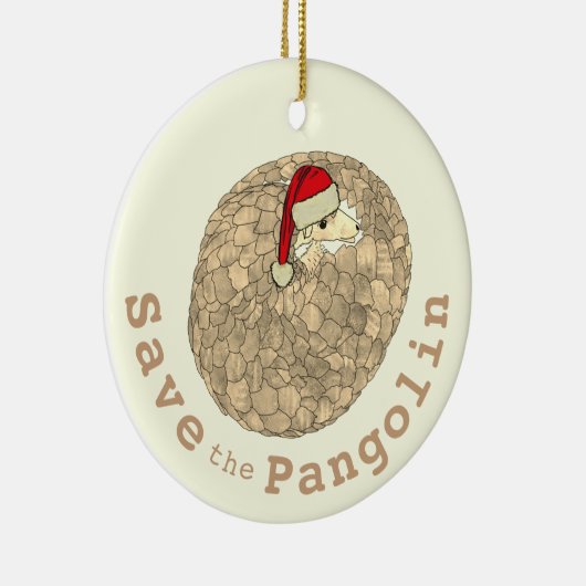 Pangolin Festive Engevaarlijk Animal Keramisch Ornament (Rechts)