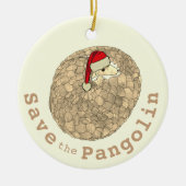 Pangolin Festive Engevaarlijk Animal Keramisch Ornament (Voorkant)