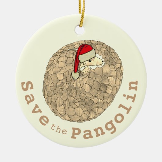 Pangolin Festive Engevaarlijk Animal Keramisch Ornament (Voorkant)