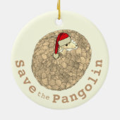 Pangolin Festive Engevaarlijk Animal Keramisch Ornament (Achterkant)